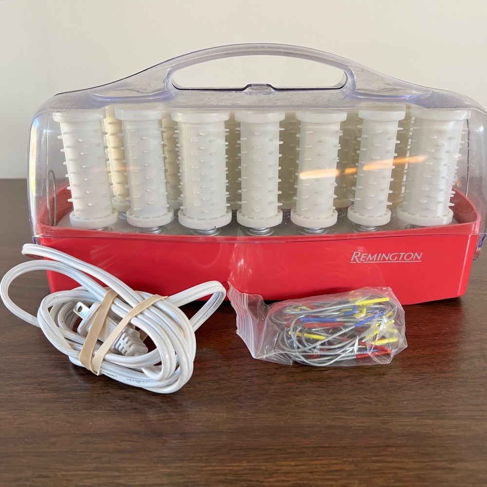 Remington Ionic Hot Rollers Hair Setter 20 Velvet Rollers Red H-1015 H1015